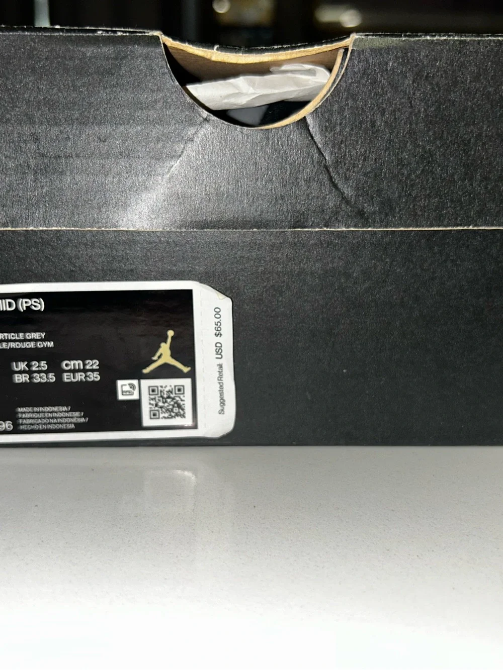 Jordan Kids High-Top Sneakers in Black, Gray & Red